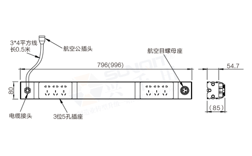 快接型電排模組(不帶空開(kāi))尺寸圖